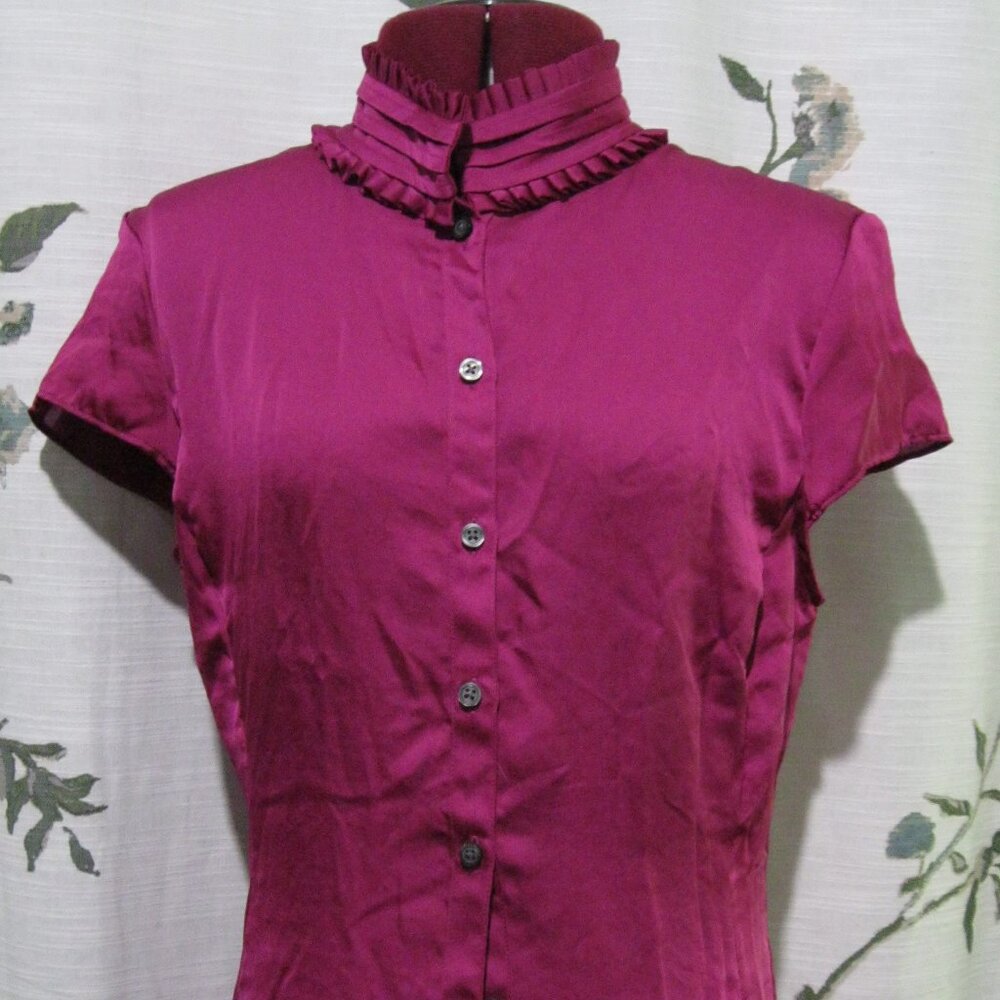 Ruffle Collar Short sleeve dress shirt